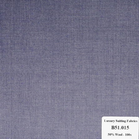 B51.015 Kevinlli V2 - Vải Suit 50% Wool - Xám Xanh Trơn